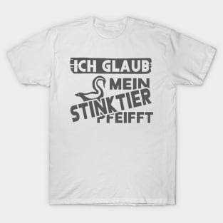 Stinktier Spruch Abfall essen Mülltonne Design T-Shirt